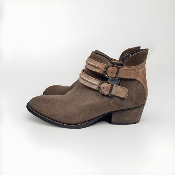 Steve Madden Womens Ankle Boots 8 M Brown Suede Leather Raskal Booties Shoes - Picture 1 of 8